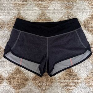 lululemon athletica Women's Black and Dark Gray Athletic Shorts